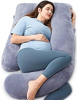 Momcozy Pregnancy Pillows for Sleeping, U Shaped Full Body Maternity Pillow with Removable Cover - Support for Back,...